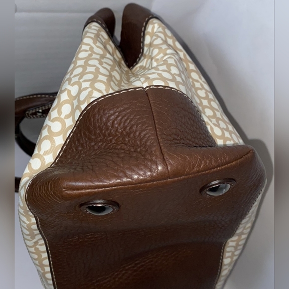 🏖️ Coach Penelope Op Art Brown & Cream Leather & Coated Canvas - Picture 11 of 13